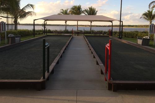 Overlooking Stone Lake: Bocce, Tennis, Playground